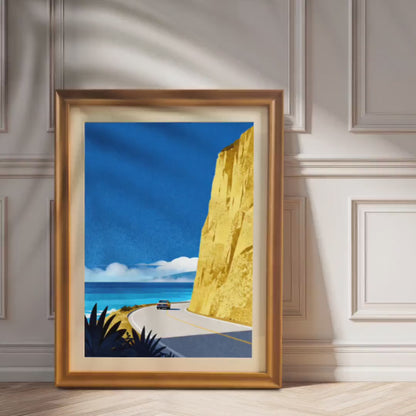 Coastal Highway Road Trip Wood Framed Wall Art Print