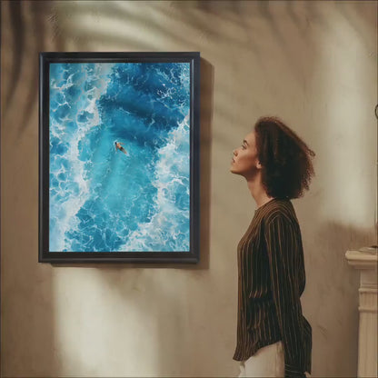 Surfer Ocean Coastal Art Giclée Print | Wood Framed Wall Decor