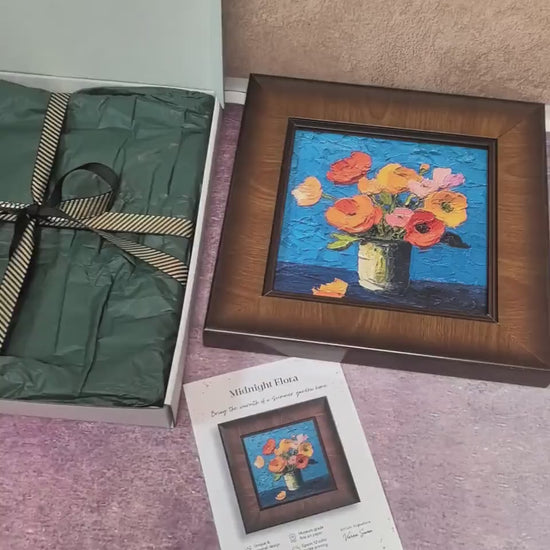 Impressionist Floral Square Framed Art Giclée Print