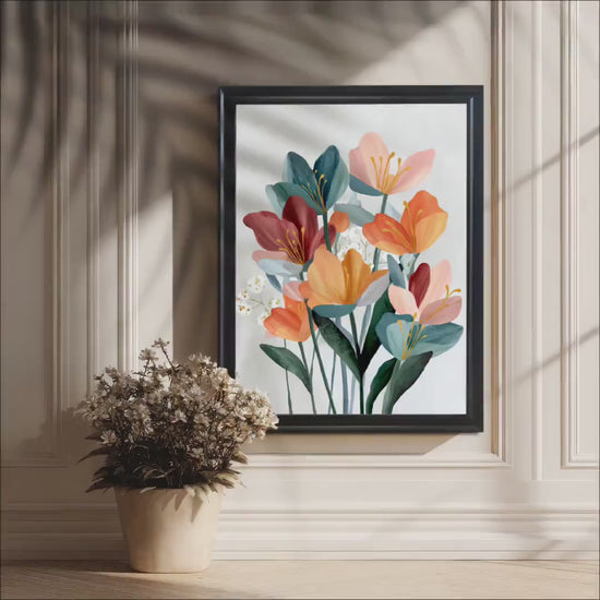 Floral Illustration Art Giclée Print: Wood Frame, Wall Decor