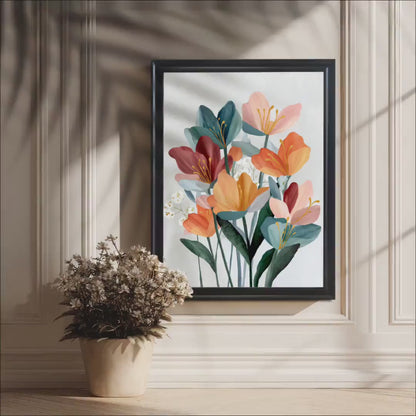 Floral Illustration Art Giclée Print: Wood Frame, Wall Decor