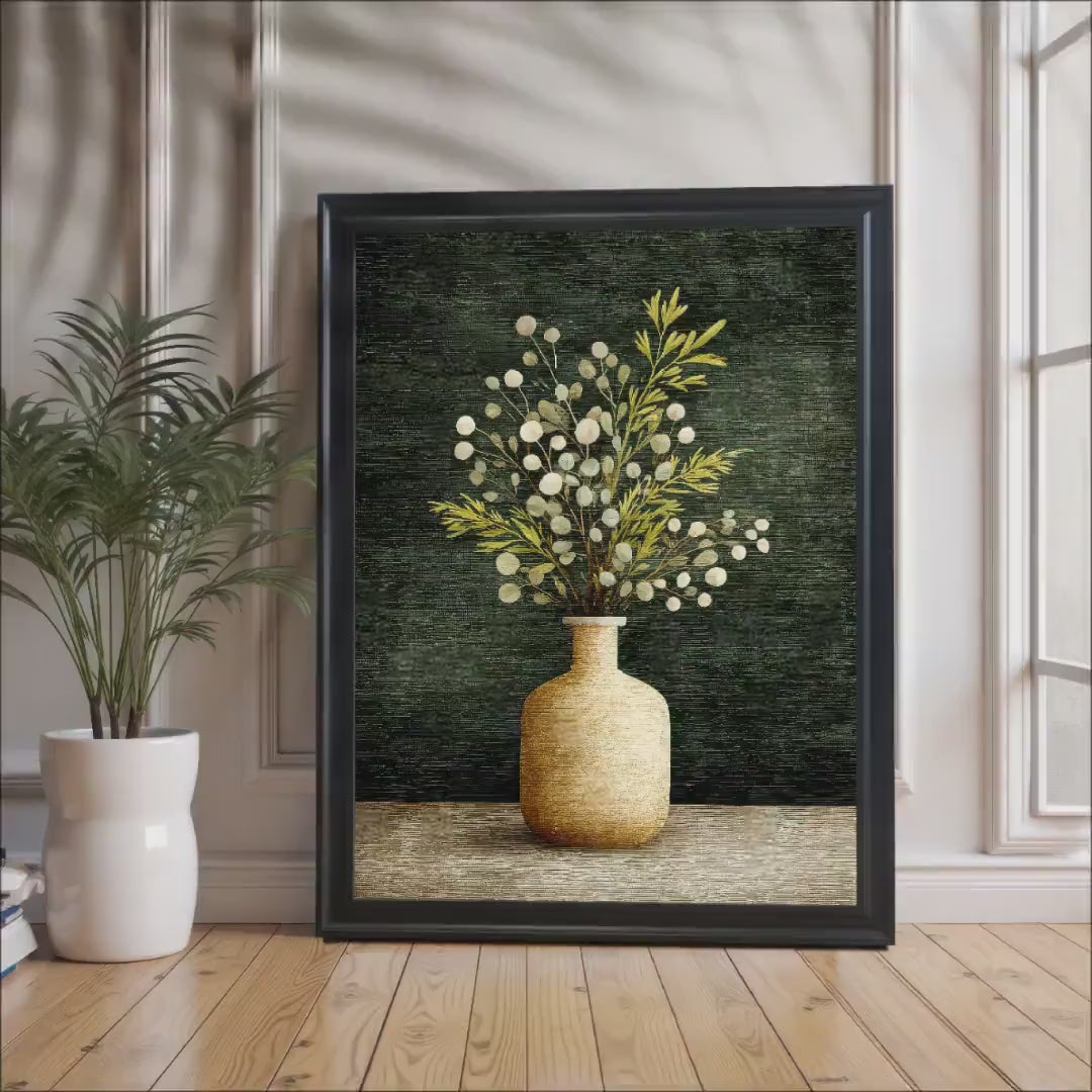 Physical Wood Framed Eucalyptus Still Life Botanical Art Print